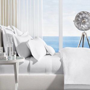 Ralph Lauren Palmer Percale Tuxedo White Full Queen Duvet Cover